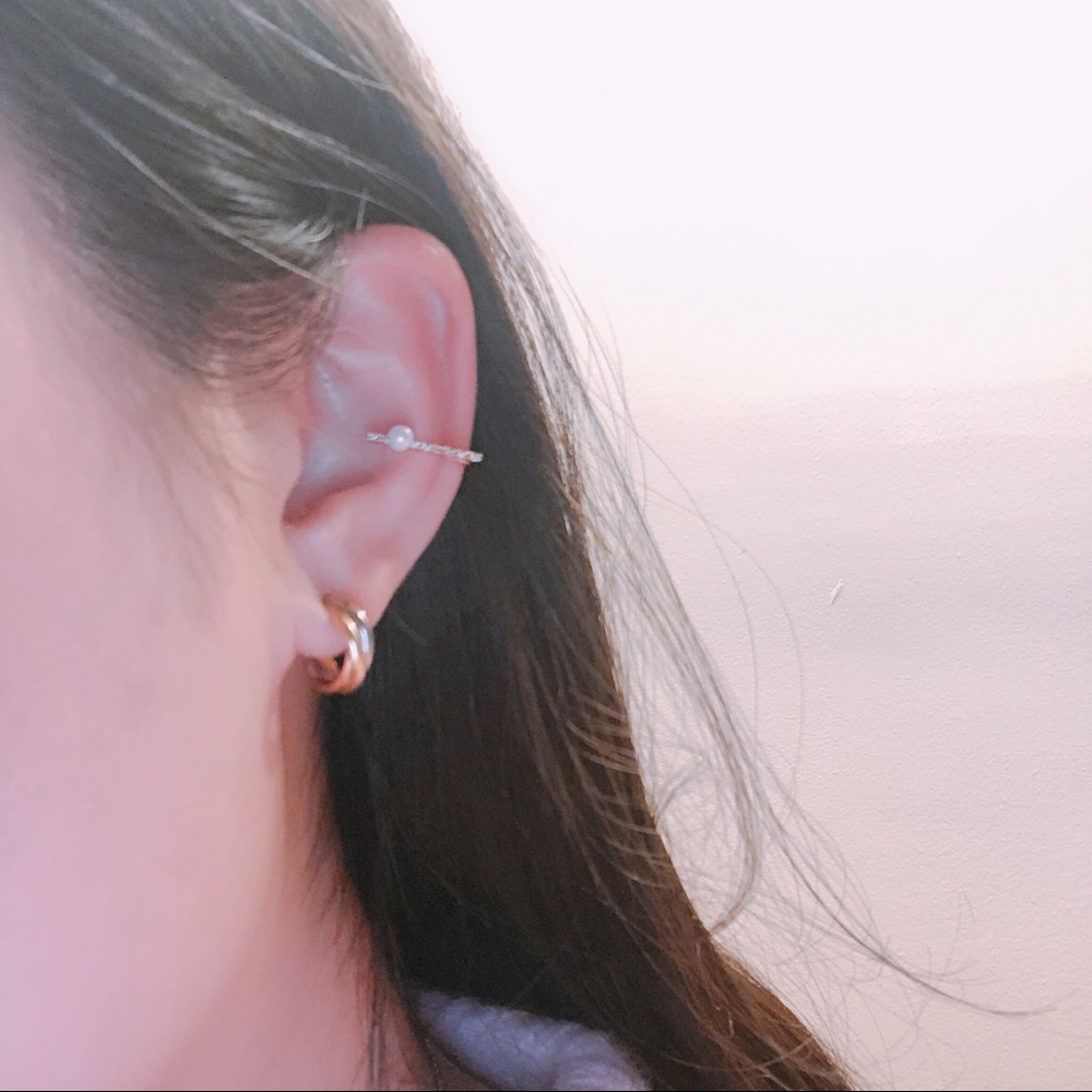 Pearl and CZ Ear Cuff
